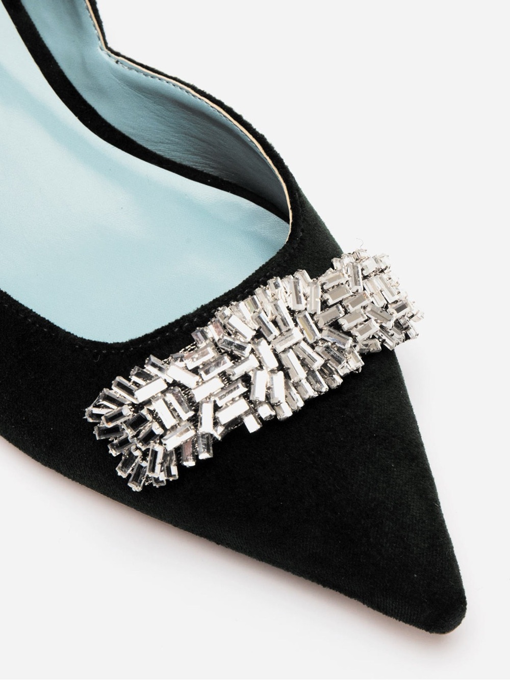 Francis Valentine Black Suede Crystal Embellished D’Orsay Flats Size 8.5B - Picture 9 of 10